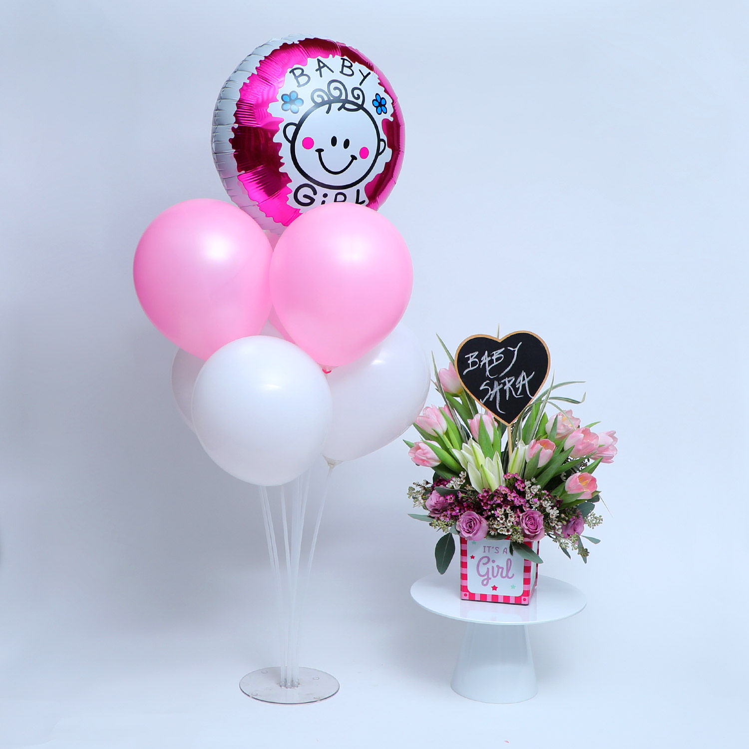 Online its a Girl Balloon And Flower Gift Delivery in UAE FNP