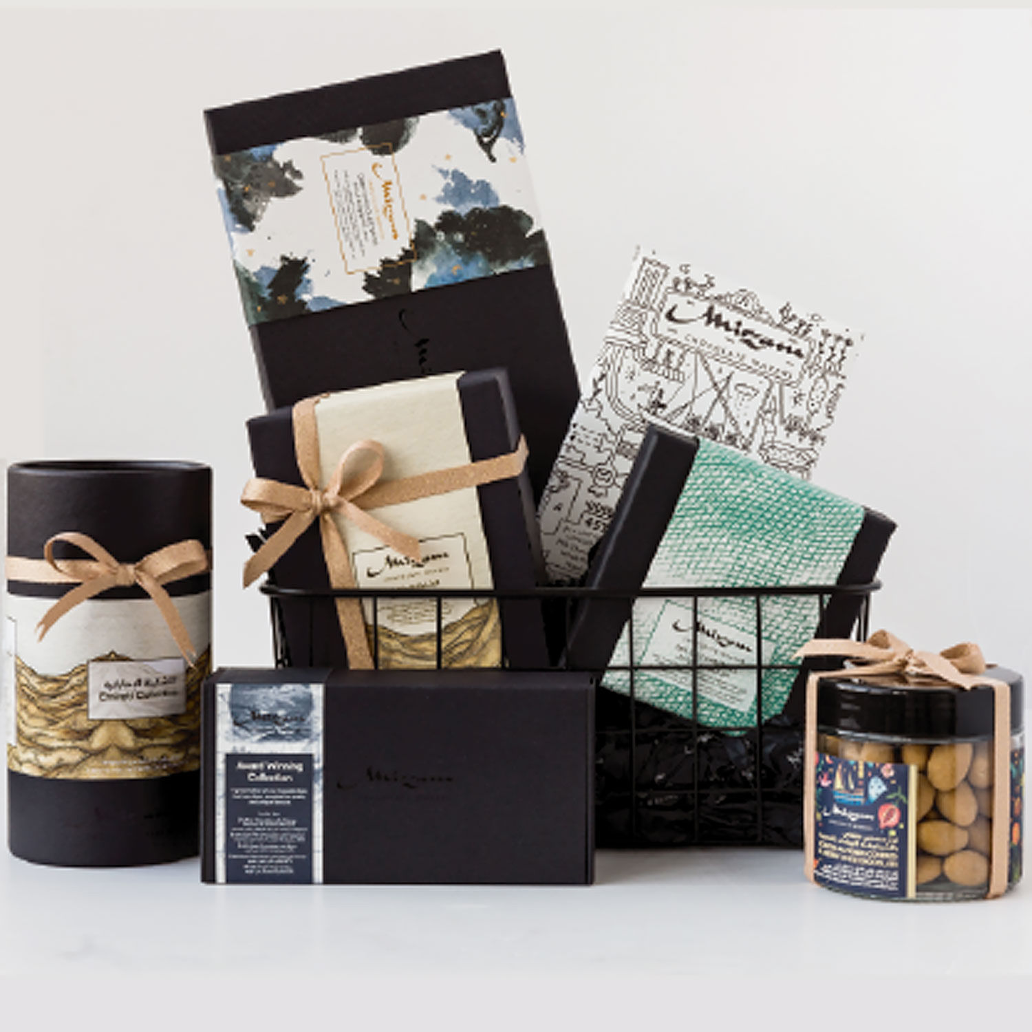 Online Dates Chocolate and Nuts Collection Hamper By Mirzam Gift Delivery in UAE FNP
