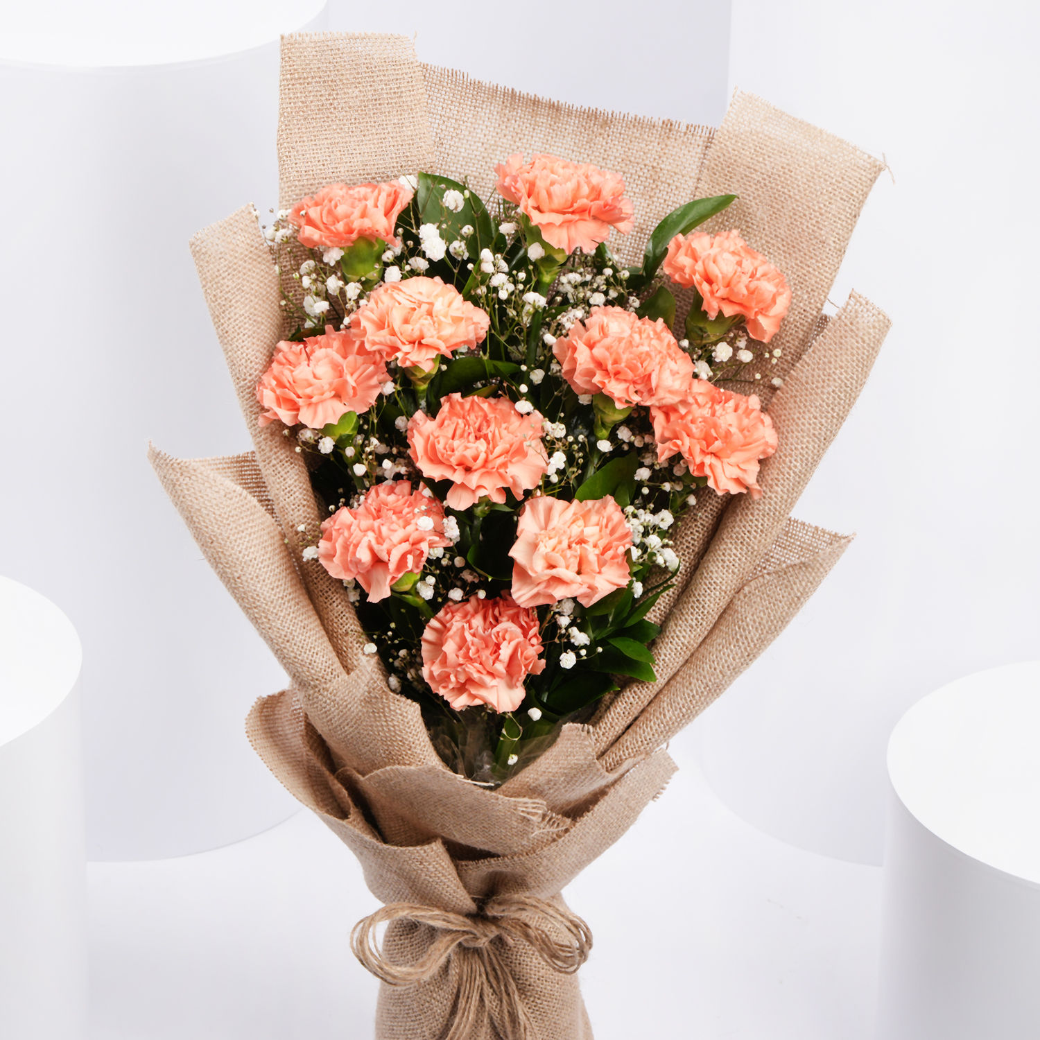 Online Lovely Orange Carnations Bouquet Standard Gift Delivery in UAE FNP