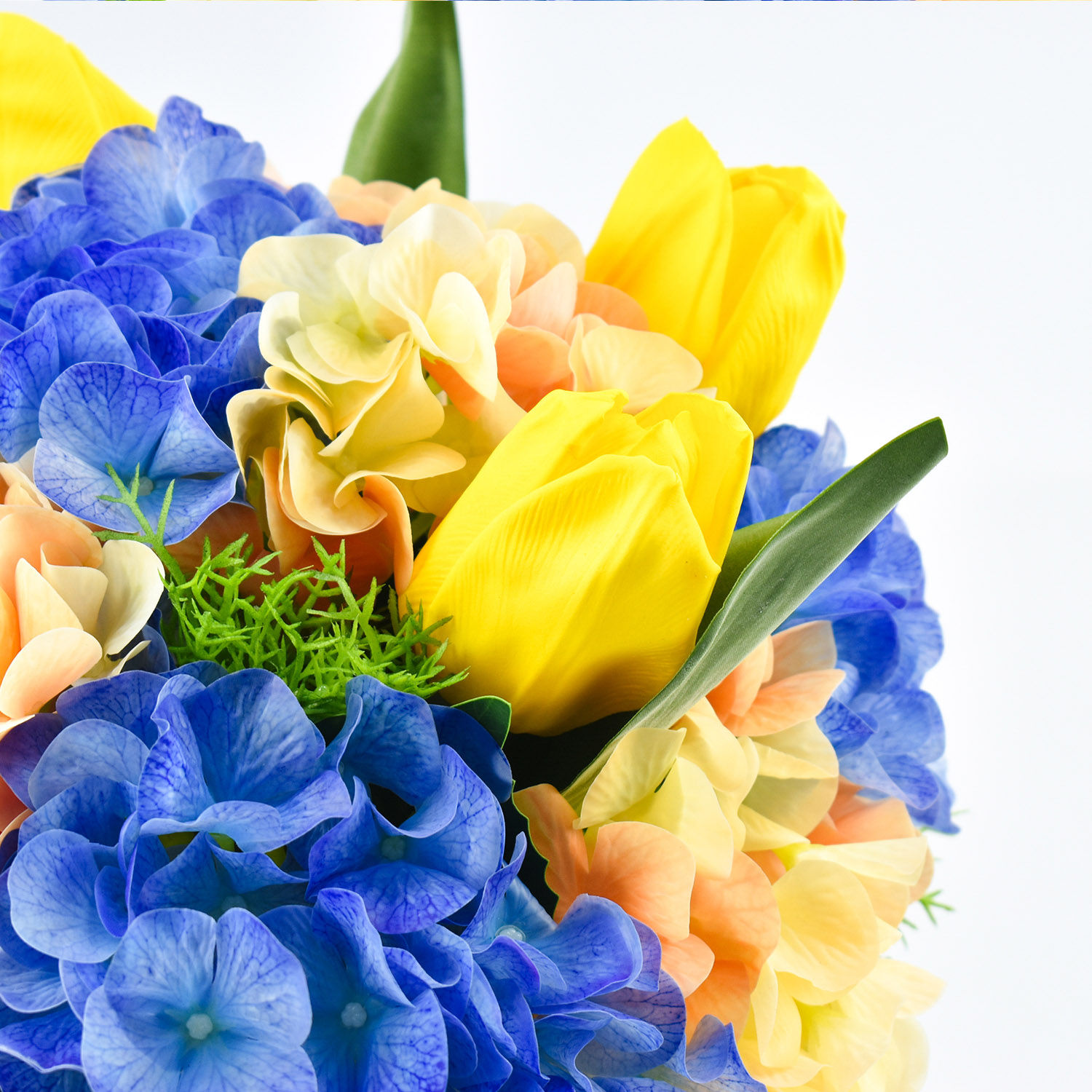 Online Artificial Flowers Arrangement of Tulips and Hydrangea Gift