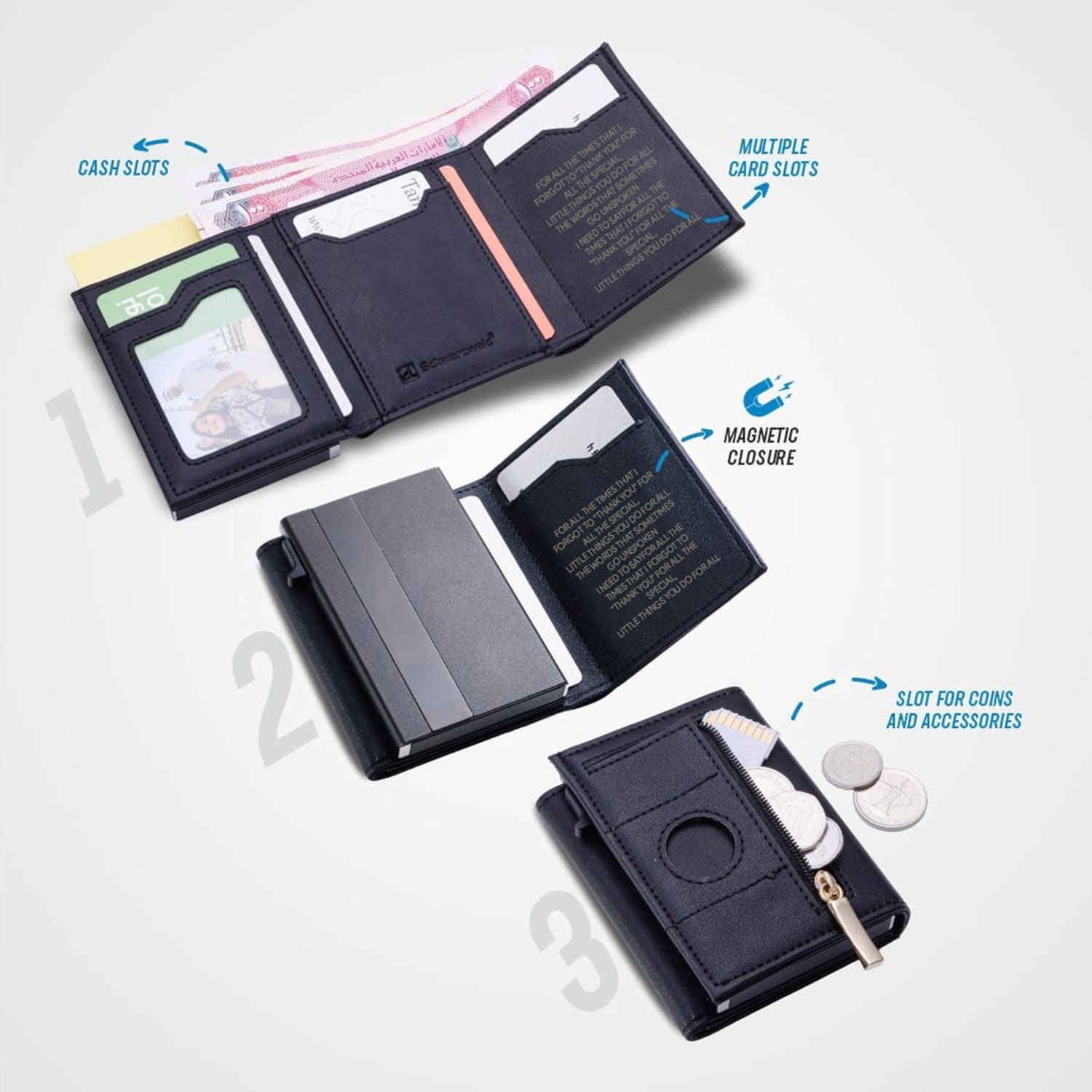Online Personalized Wallet with GPS Tracker for Men Stay Connected and