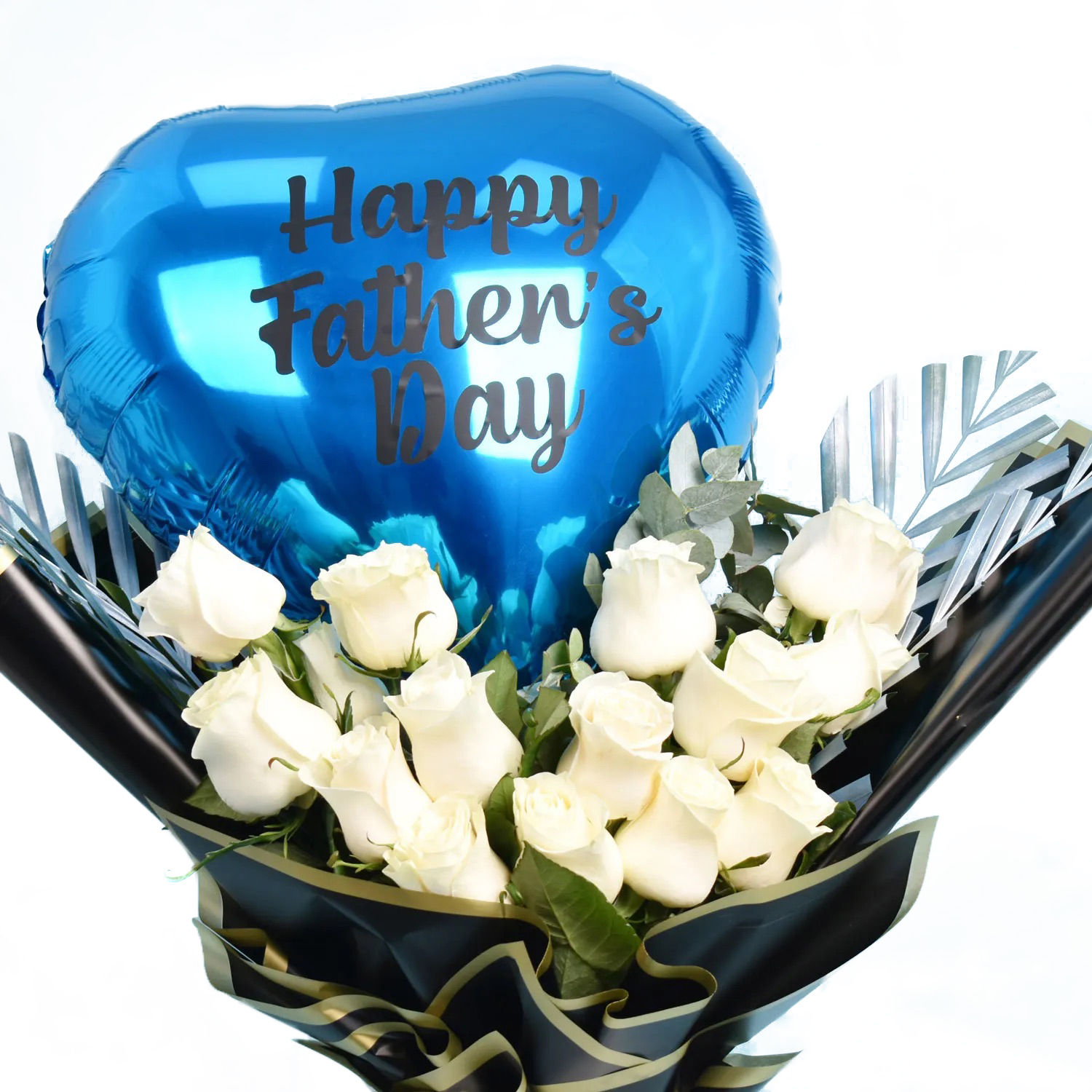 Online Happy Fathers Day Flowers with Balloon Gift Delivery in UAE FNP