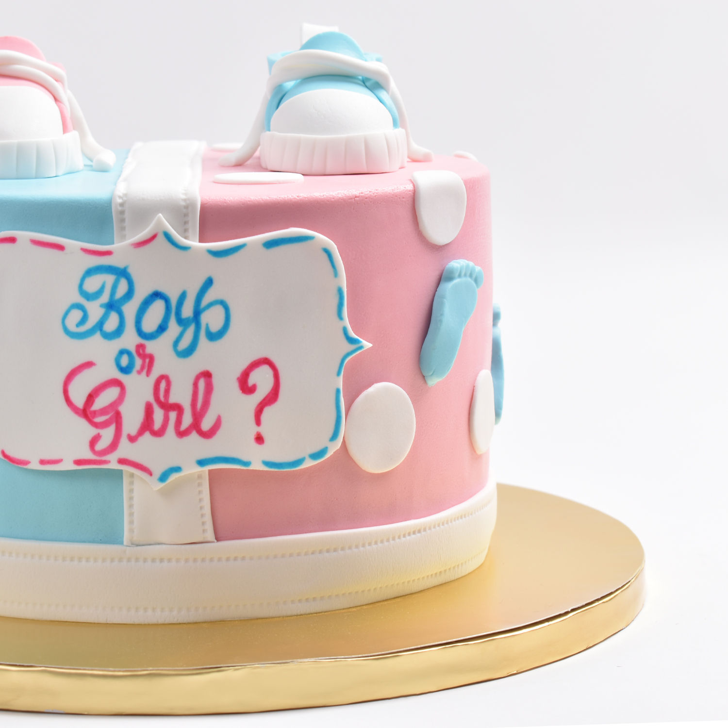 Online Wheels Or Heels Gender Reveal Cake With Blue Filling Gift