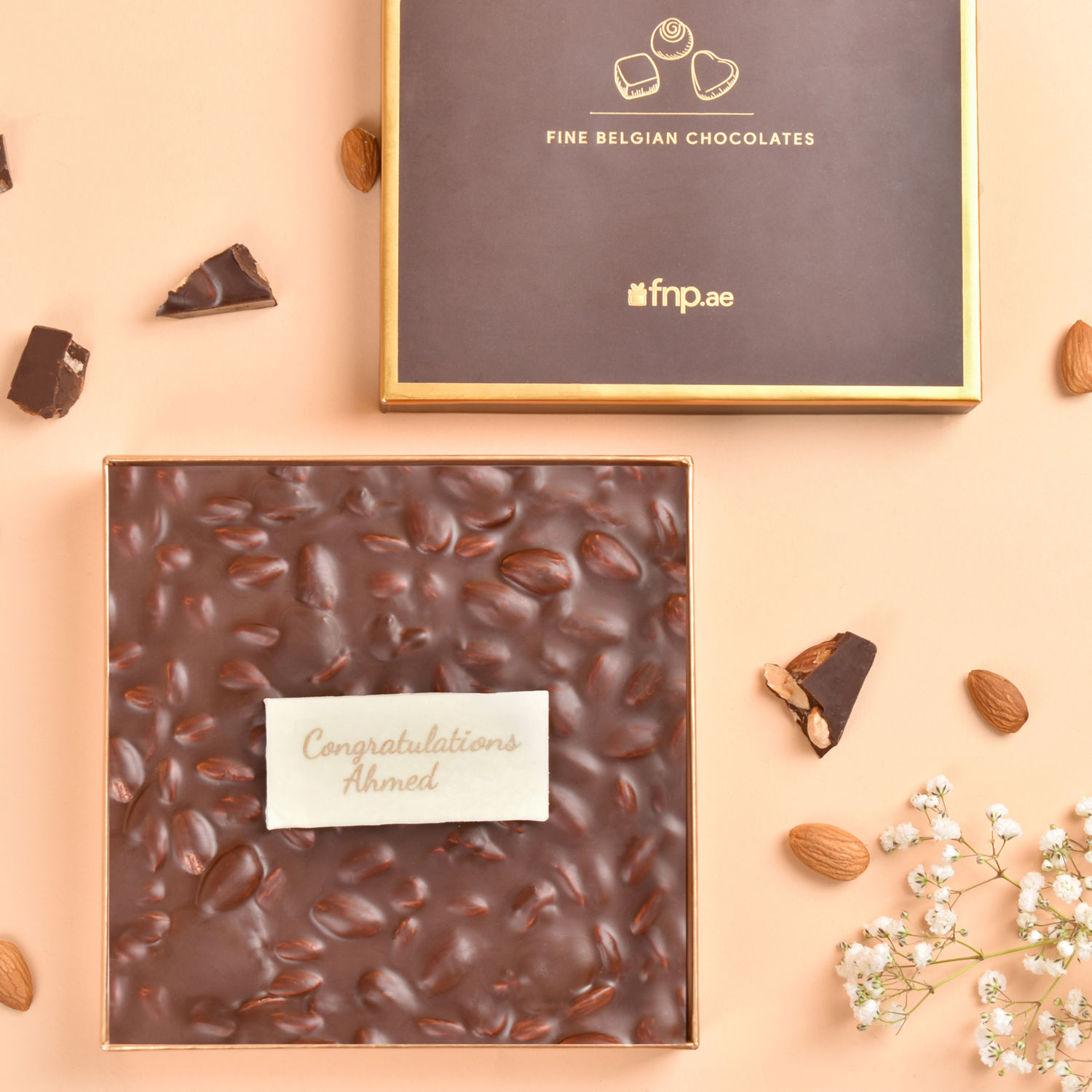 Order Personalised Congratulations Message Dark Chocolate & Nuts Slab ...