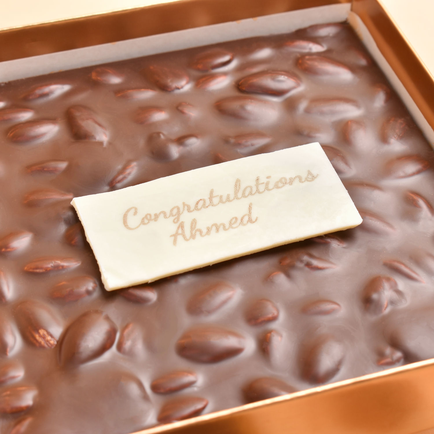 Order Personalised Congratulations Message Dark Chocolate & Nuts Slab ...