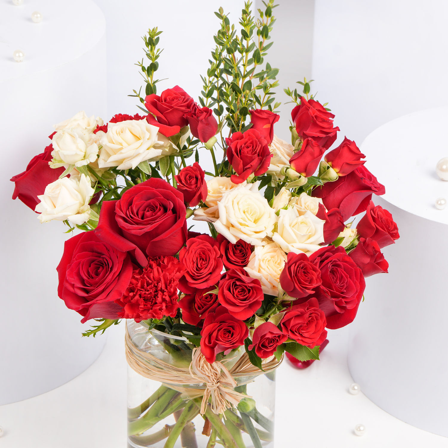 Red Peach Roses Order Red and Peach Roses in a Vase Online | Same-Day Delivery UAE - Fnp.ae