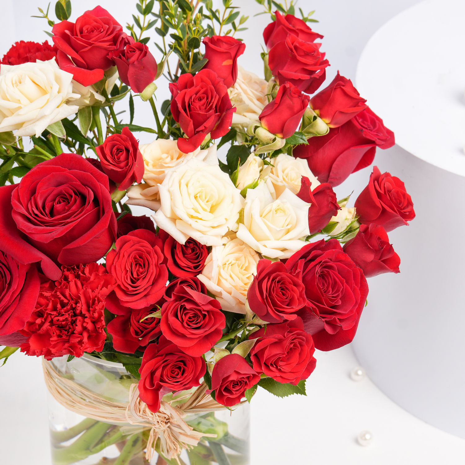 Red Peach Roses Order Red and Peach Roses in a Vase Online | Same-Day Delivery UAE - Fnp.ae
