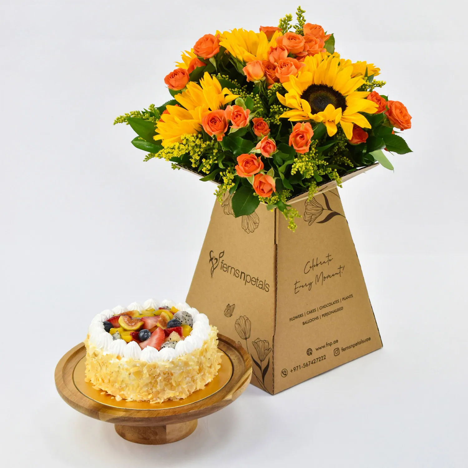 Online Sugar Free Cake and Flowers Gift Delivery in UAE FNP