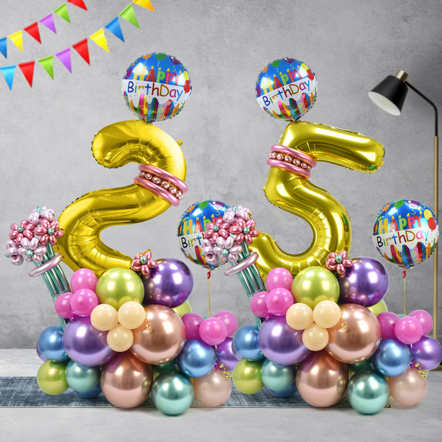 أون لاين 2 ستاند بالونات زينة حفلة عيد ميلاد ارتفاع 1.65 متراً توصيل ...
