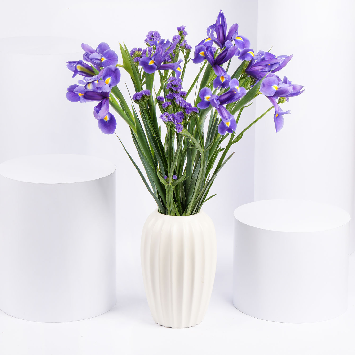 Online IRIS Flowers Arrangement in Premium Vase Gift Delivery in UAE FNP