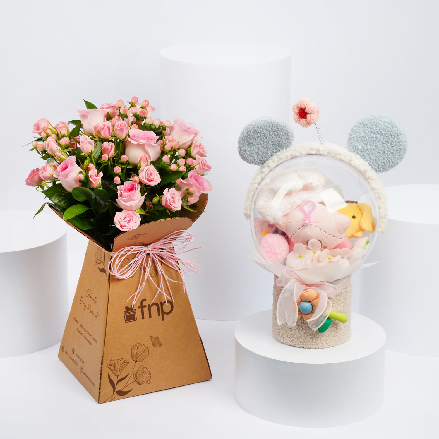Online Congratulation on New Born Flowers and Cuddles Gift Delivery in