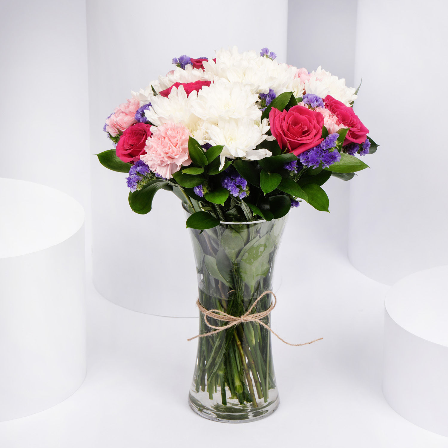 Order White and Pink Flower Vase Online | Same-Day Delivery UAE - Fnp.ae