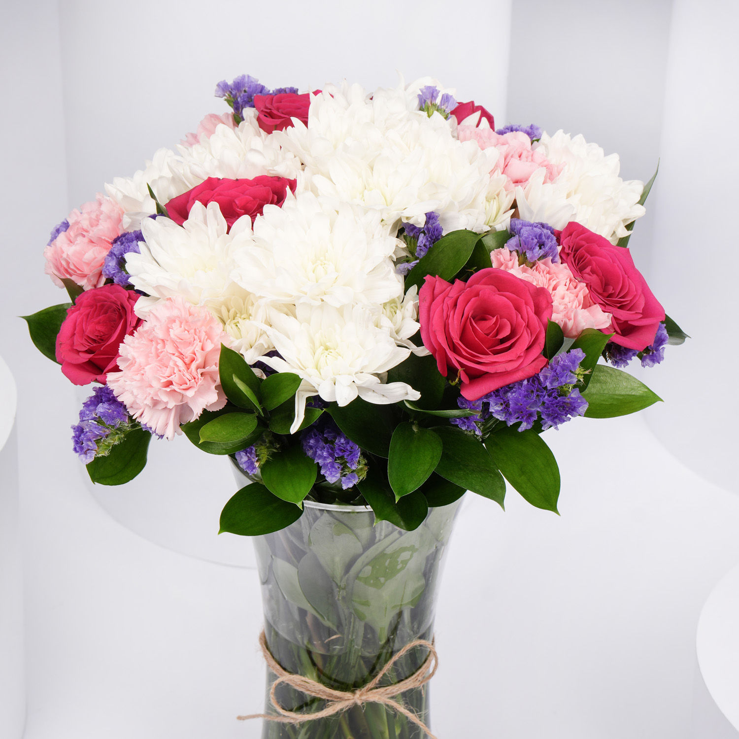 Order White and Pink Flower Vase Online | Same-Day Delivery UAE - Fnp.ae