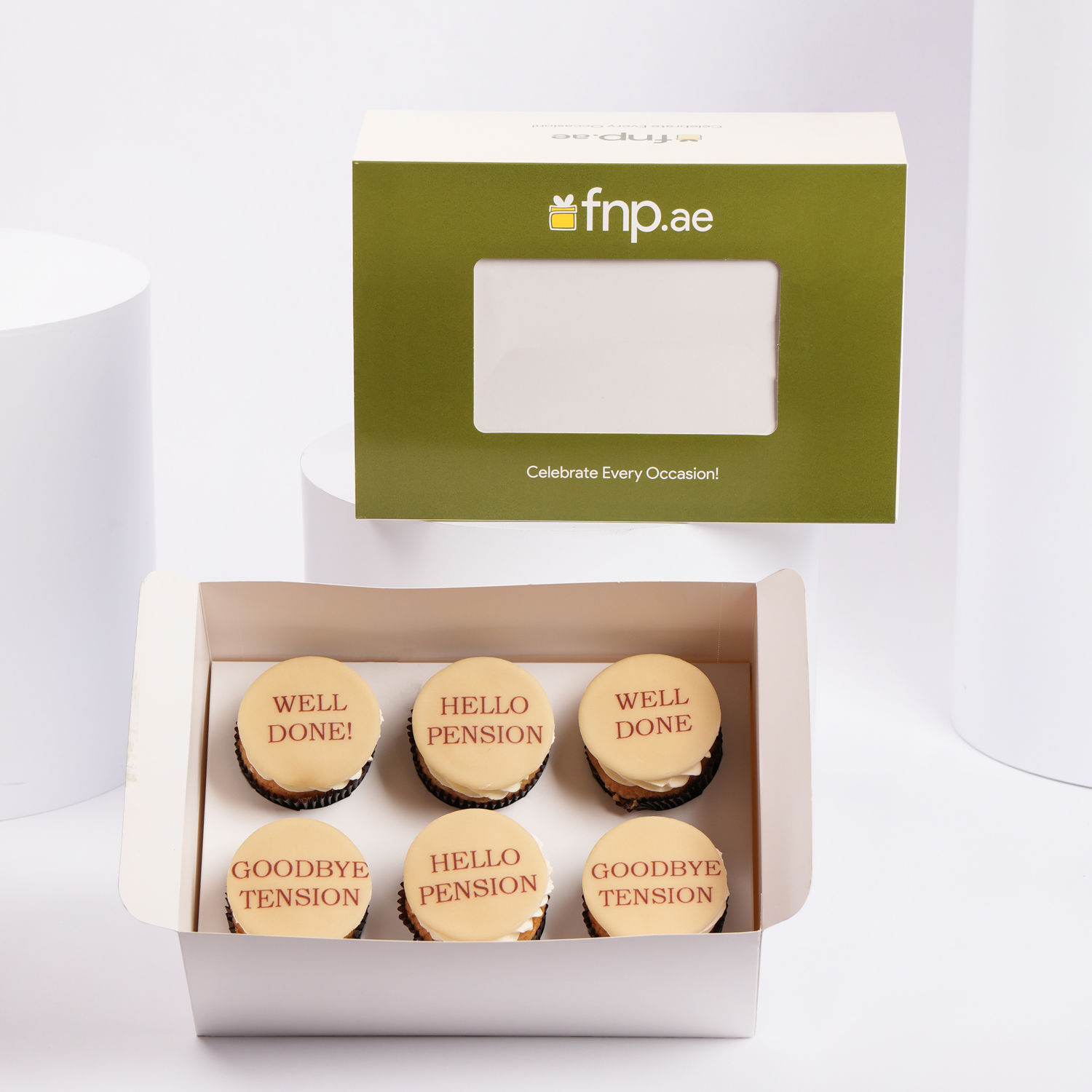 Online Good Bye Tension Chocolate Cup Cake Gift Delivery in UAE FNP