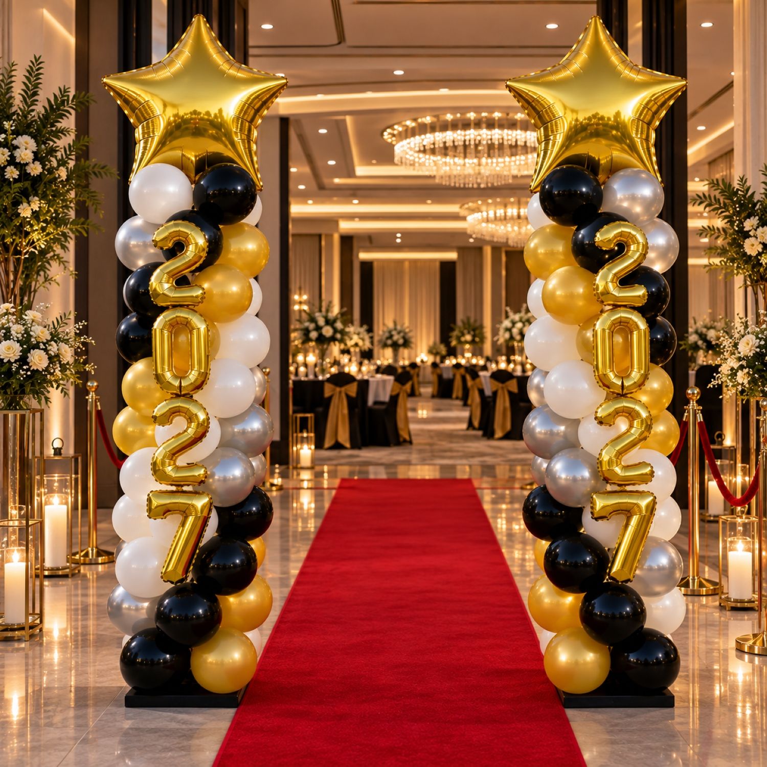 Graduation Balloon Pillars Decoration