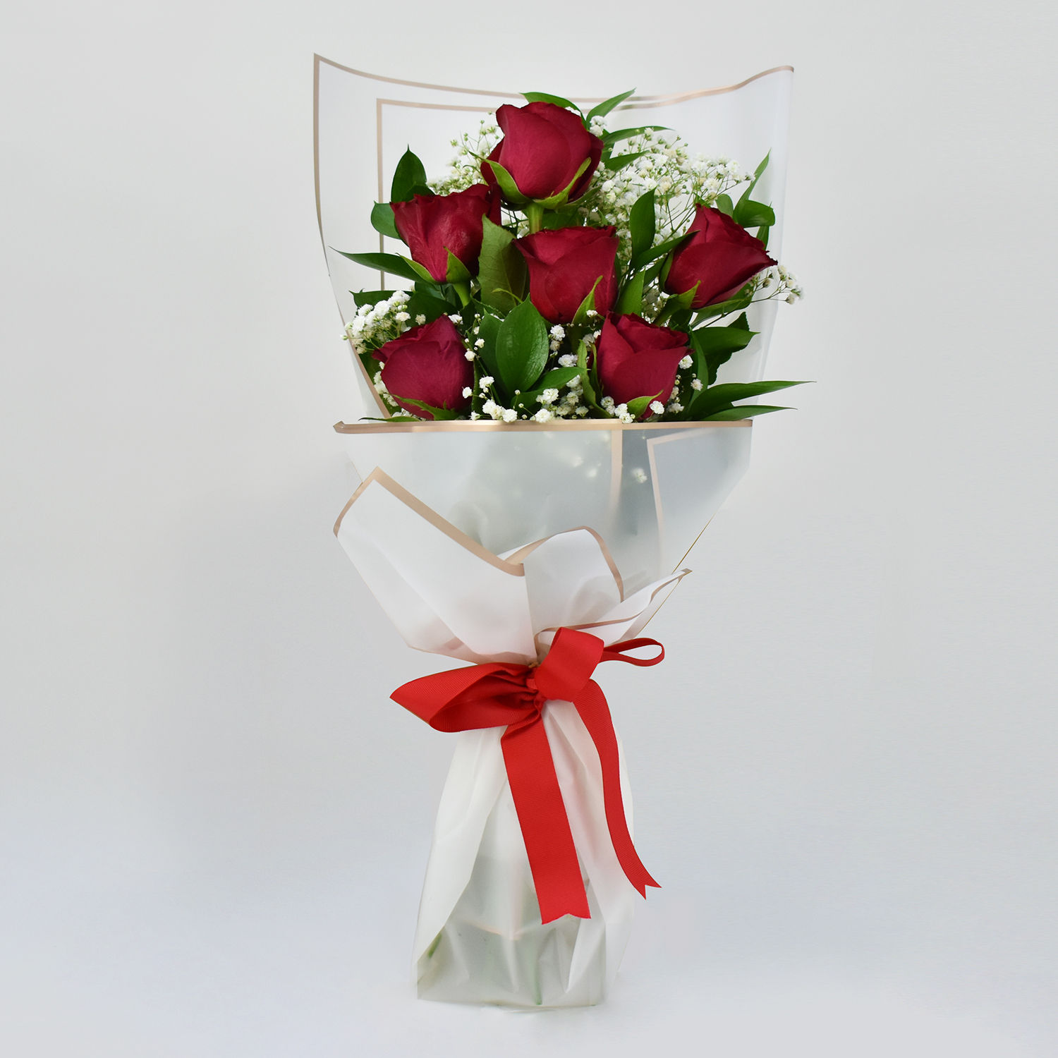 Order Six Red Roses Beauty Bouquet Online | Same-Day Delivery UAE - Fnp.ae